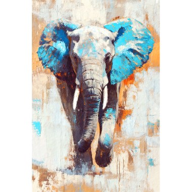 Olifant in blauw 